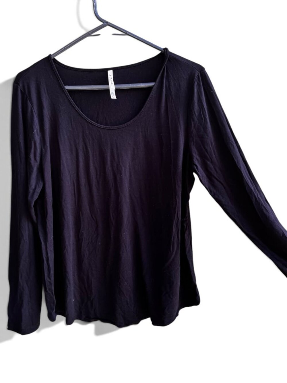 Soma Cool Nights Black Long Sleeve Pajama Sleep Top Size Medium M Luxury